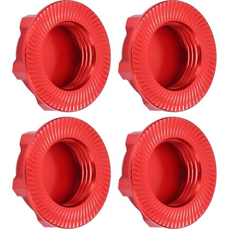 Écrous hexagonaux de roue légers en alliage d'aluminium 17 mm, anti-desserrage et étanches à la poussière, pour voiture RC 1/8 (rouge). (1/5)