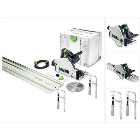 Festool TS 55 REBQ-PLUS-FS Scie plongeante 1200W 160 mm + 2x serre-joints + 1x FS 1400/2 + Systainer (1/5)