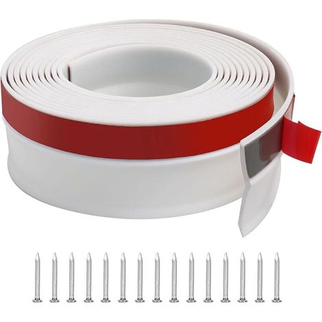 Garagentordichtung, PVC, Mehrzweck, wetterfest, leicht zuschneidbar, schmutzabweisend, Wetterschutz, mit Nägeln (Weiß, 300 cm) (1/4)