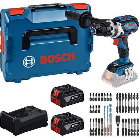 Bosch Professional Bosch Werkzeug-Set: Akku-Bohrschrauber GSR 18V-110 C + 2x GBA 5 Ah + GAL 12V/18V-80 + Bit-Set in L-BOXX (1/2)