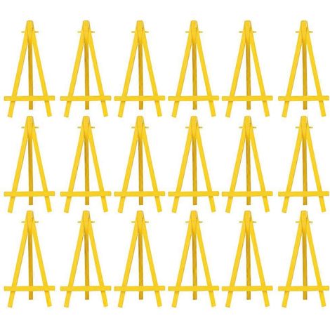 Support de cadre photo en plastique, compatible avec les écrans de téléphone, lot de 30 jaunes (1/5)