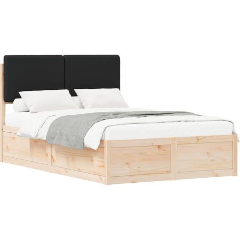 Maison Exclusive - Estructura de Cama con Cabecera Tapizada Negro