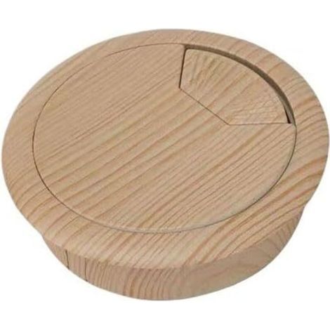 Passe-câbles de bureau cache-trou de câble de bureau 2 pièces for table de bureau en plastique grain de bois cache-trou de câble for ordinateur de bureau fil rond matériel for œillets de (1/4)