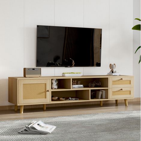 Mobile TV 160x39x40,5 cm rovere in truciolare con 2 cassetti e passacavi (1/5)