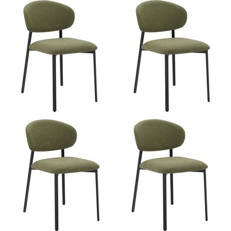 CHITA Polsterstuhl 4er Set, ergonomisch mit Rückenlehne, OEKO-TEX, Metallgestell, Esszimmerstuhl, Bürostuhl, Küchenstuhl, 4-Fuß-Stuhl