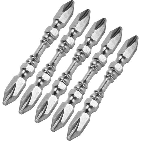5-teiliges Set elektrischer Schraubendreherbits, 2-Kopf, rutschfest, aus legiertem Stahl, E-Typ, 65 mm (1/5)