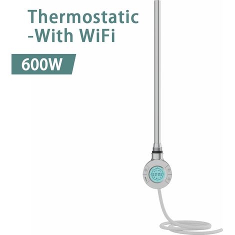 NRG Smart WiFi Thermostatic Electric Heating Element for Heated Towel Rail Radiator 600W Chrome