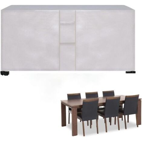 Furniture Covers 170x94x70cm Waterproof 420D Oxford Fabric Tarpaulin Garden Cover Oxford Fabric Tarpaulin for Table, Sofa, Recliner, Chairs (Silver)