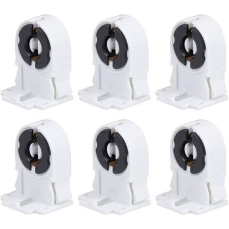 20 Pcs Support de Lampe Fluorescente Vis Type T8 / G13 Support de Lampe Non Shunté Pierre Tombale Remplacement de La Douille pour Tube Fluorescent à LED (1/4)