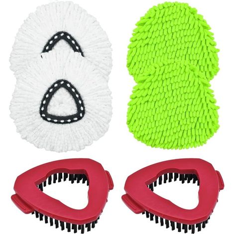 Lot de 6 Pads Compatibles Vileda et O-Cedar - Têtes de Rechange en Microfibre pour Balai Rotatif Triangle, Pads de Nettoyage Réutilisables et Lavables (1/4)