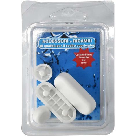 Set 4 Paracolpi con Perni in Polipropilene - Gommini Ammortizzatori per Sedile WC (1/3)