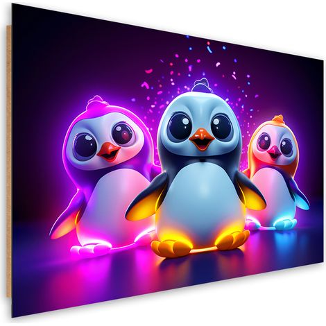 Deco panel picture, Nenon penguins cartoon - 90x60 (1/5)