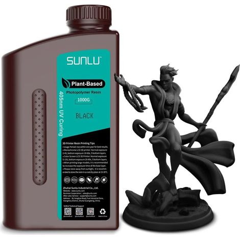 SUNLU Plant-Based 3D Resin SUNLU Plant-Based 3D Resin 1000g Black