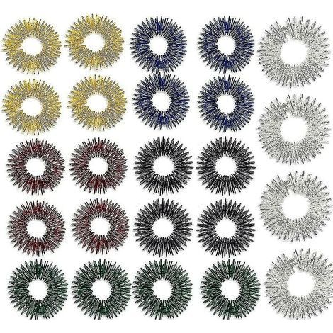 24pcs Sensory Pointed Finger Massage Acupressure Rings Acupressure Finger Massager for Teens Adults Anxiety Stress Reducer Relieve Hands and Feet (1/3)