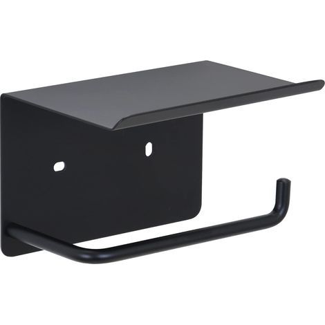 Toilet Paper Holder with Adhesive Shelf, No-Drill Roll Holder, Stainless Steel, Self-Adhesive Wall-Mounted Toilet Paper Dispenser (1/5)