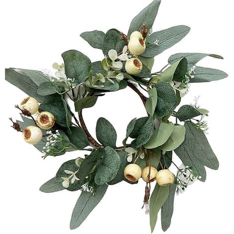 Couronne de bougies, guirlande de bougies, mini-couronnes de feuilles vertes, couronne de bougies végétales, pour la décoration de la maison, des fêtes et du salon-Style C (1/5)
