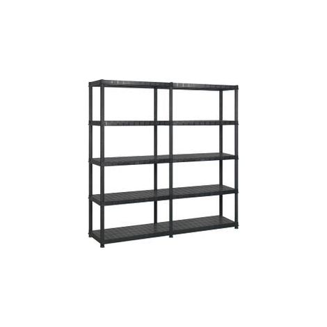 Étagère de rangement à 5 niveaux Noir 170x40x185 Plastique (1/5)