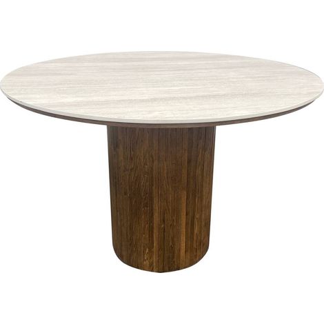 Tavolo da pranzo auren rotondo, diametro 120 cm, 4 posti, beige - Atmosphera créateur d'intérieur (1/3)