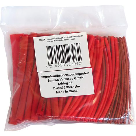 SHRINK TUBE ASSORTIMENT, 100 PIÈCES, ROUGE UNBEKANNT 206938