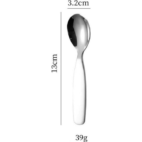 Bardusch-3pcs 304 Edelstahllöffel Niedlicher Kurzgriff Kindergeschirr Babylöffel