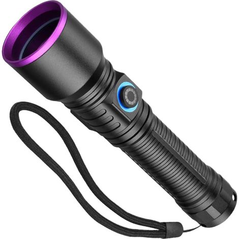 Lampe de détection UV rechargeable, 13,8 x 3,4 x 3,4 cm, petite lampe de poche en aluminium pour la recherche de scorpions, identification des minéraux, inspection des taches, maison, hôtel