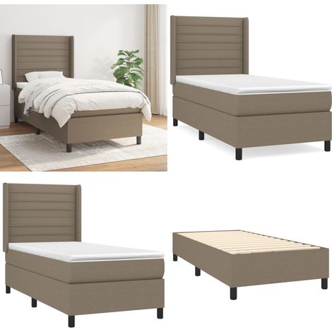Boxspringbett mit Matratze Taupe 100x200 cm Stoff - Boxspringbett - Doppelbett - Lattenrost - Bettrahmen - Schlafsystem - Home & Living (1/5)