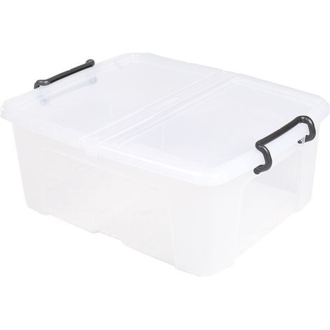 Boite de rangement Transparent Avec couvercle 24L, 190mm x 395mm x 500mm ( Prix pour Paquet de 5 ) (1/3)