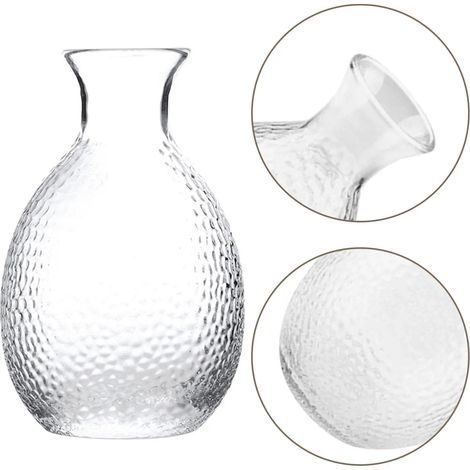 Carafe à saké japonaise en verre transparent et élégant, bouteille à saké au design créatif et facile à verser, idéale pour les fêtes à la maison et les bars. Porte-vin de riz (1/5)