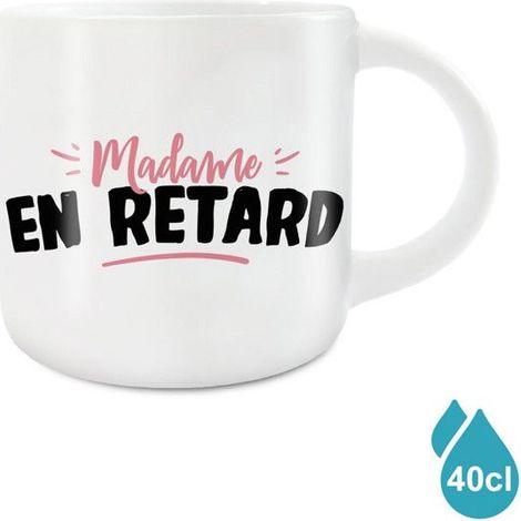 Mug - STC - Madame En Retard - Ceramic - White - Cylindrical (1/3)