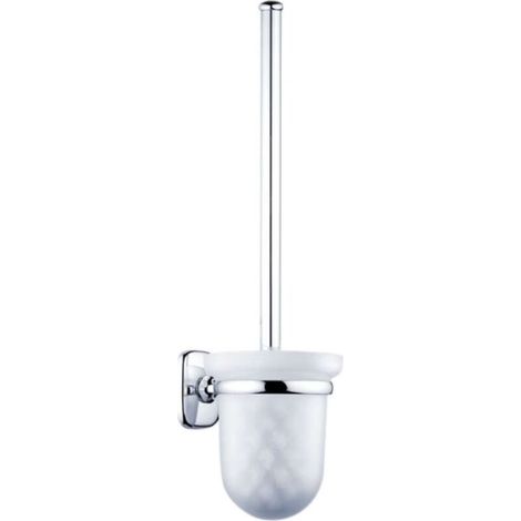 Brosse WC murale avec support, verre mat et chrome, 1 pièce, fixation murale, modèle SI 7294C-26 pour salle de bain (1/2)