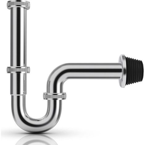 Siphon universel en acier inoxydable - Siphon de lavabo - Siphon anti-odeurs - Tube plus 1 1/4" x 32 mm - Bonde de vidange sur mesure - Siphon de tuyau, siphon de lavabo (1/5)