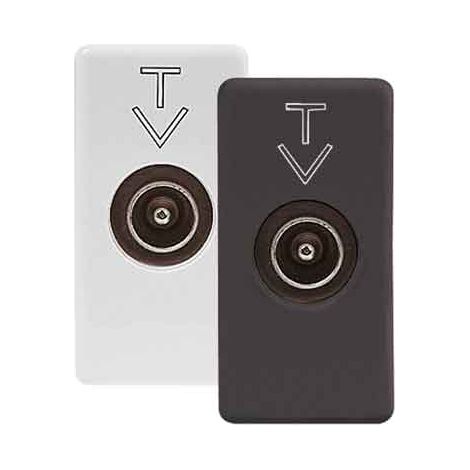 TOMA COAXIAL TV MASCULINA 'SYSTEM' Bypass 5 dB - Blanco