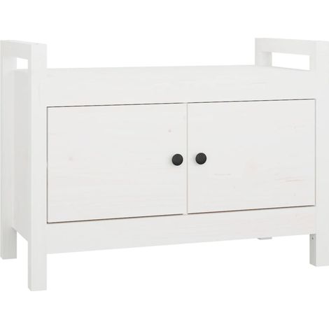 Panca da ingresso panca 80 x 40 x 60 cm in legno massello di pino bianco 020011027
