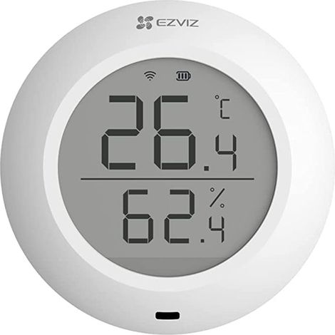 Thermostat connecté EZVIZ T51C – Gestion de chauffage – Moniteur de température et d'humidité – Compact 2x10cm – Poids léger 115g