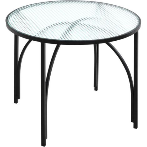 Table d'Appoint Ronde Design "Ondulé" 50cm Noir (1/5)
