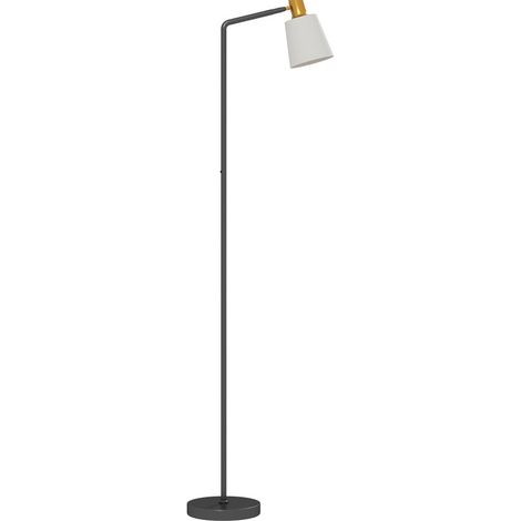 Lampe sur pied LED salon à tête orientable 350°, 3 températures 3000K/4000K/6500K, design noir et doré, interrupteur au pied, CHICFURN (1/5)