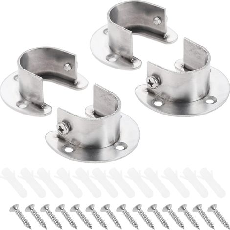 Accessori per aste per tende da 25 mm per armadi, binari appendiabiti, staffe per aste appendiabiti, fissaggi per binari in acciaio inox per bagni e cucine (1/3)