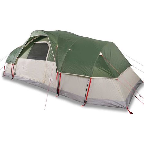 vidaXL Tienda de campaña familiar iglú 11 personas impermeable verde (1/2)