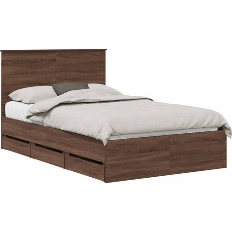 Maison Exclusive - Struttura del letto con cassetto Rovere Marrone 120 x 190 cm