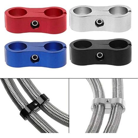 Tuyau en caoutchouc tressé AN8, 16 mm attache de câble Hose Clamp (bleu) (1/4)