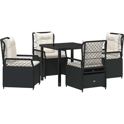 Maison Exclusive - Set da Pranzo per Giardino 5 pcs Nero polyrattan (1/5)