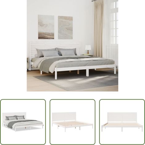 Cadre de lit -  Cadre de lit extra long sans matelas 180x220 cm bois massif (1/5)