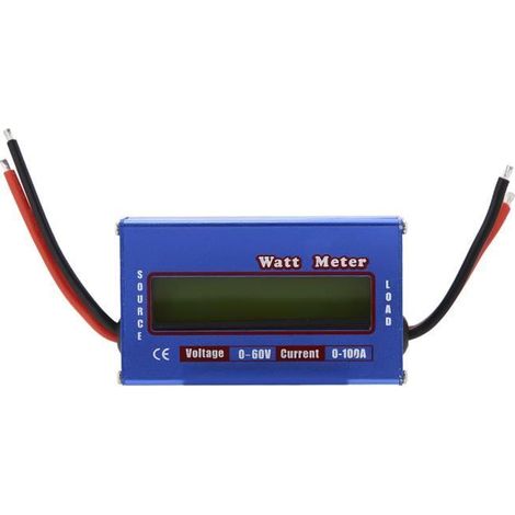 Wattmètre numérique - Qiilu - Modèle RC - Précision 100A - Écran LCD - 60V max (1/3)