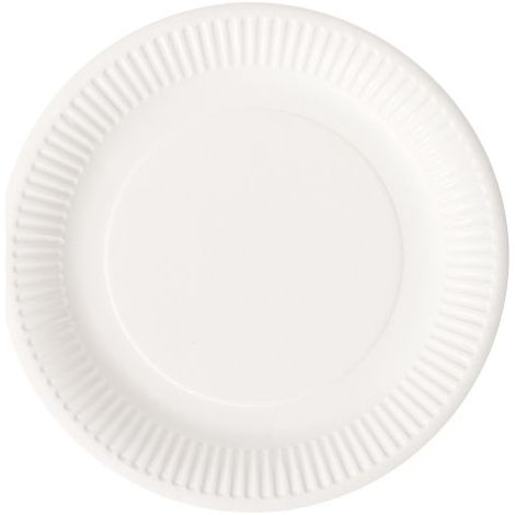 Assiette jetable carton Ø 23 cm blanche Bioline - Lot de 100 - Maxiburo