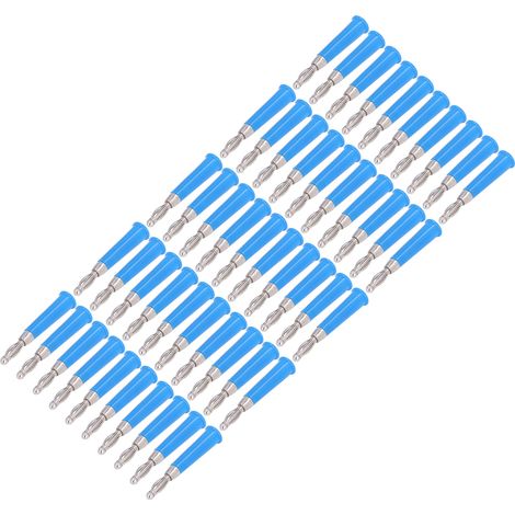 Lot de 50 fiches bananes pour lanterne, connecteurs de haut-parleur en alliage de zinc soudé ABS pour douille de 4 mm, bleu (1/5)