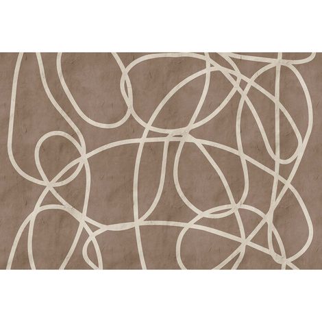 Papier peint panoramique marron motif géométrique Tapisserie panoramique originale idéale pour bureau Papier peint panoramique design pour salon (1/2)