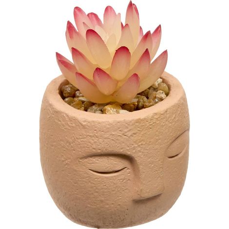 Plante artificielle Teri 9 cm avec Pot visage - Atmosphera créateur d'intérieur (1/5)