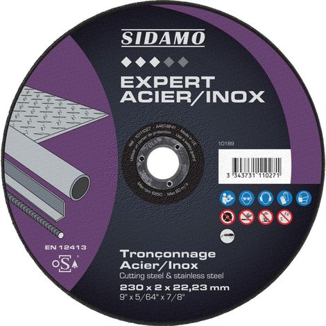 Sidamo – Disque à tronçonner acier inox 230 mm x 2 mm – Lot de 5 disques – Coupe nette pour métaux – Résistance élevée pour travaux intensifs (1/4)