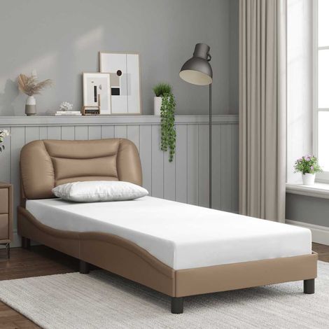 Cadre de lit sans matelas Hvar cappuccino 90x190 cm similicuir (1/5)
