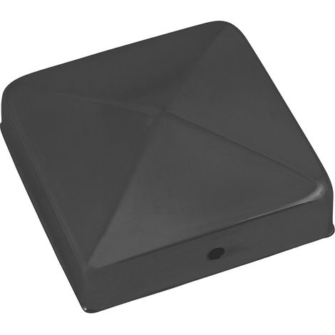 Capuchon de poteau - 90 x 90 mm - Protection contre les intempéries pour poteaux et clôtures - Galvanisé et noir - HV4327 (1/3)